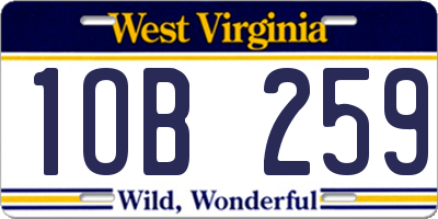 WV license plate 1OB259