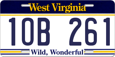 WV license plate 1OB261