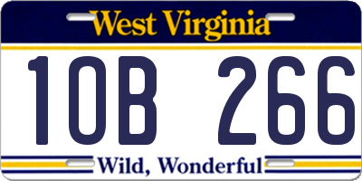 WV license plate 1OB266