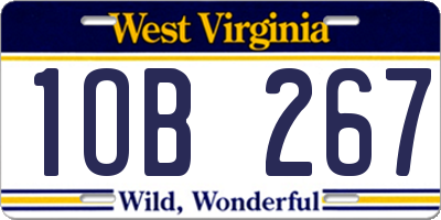 WV license plate 1OB267