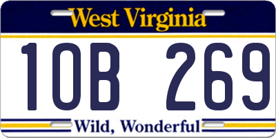 WV license plate 1OB269