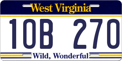 WV license plate 1OB270