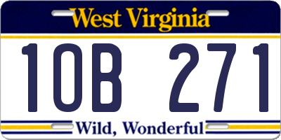 WV license plate 1OB271