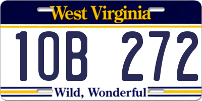 WV license plate 1OB272