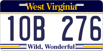 WV license plate 1OB276