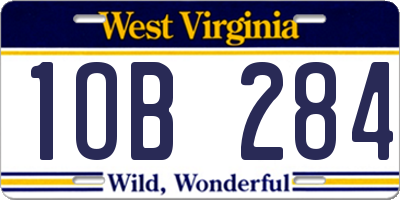 WV license plate 1OB284