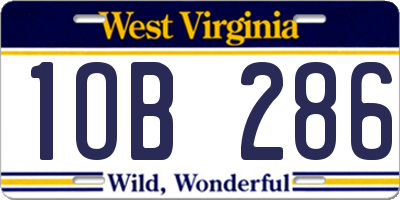 WV license plate 1OB286