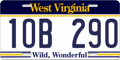 WV license plate 1OB290