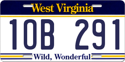 WV license plate 1OB291