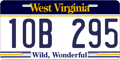WV license plate 1OB295