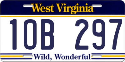 WV license plate 1OB297