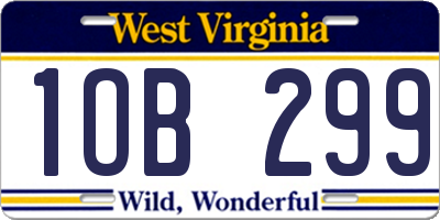 WV license plate 1OB299