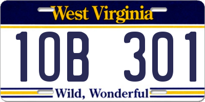 WV license plate 1OB301