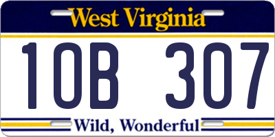 WV license plate 1OB307