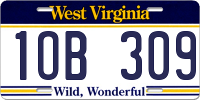 WV license plate 1OB309