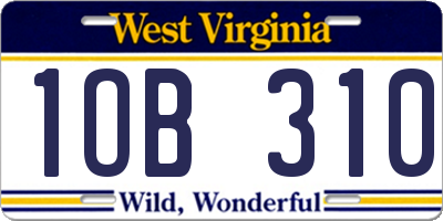 WV license plate 1OB310
