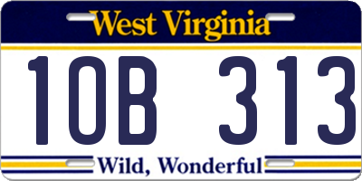WV license plate 1OB313