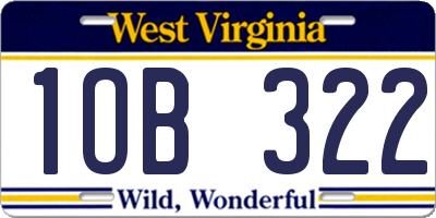 WV license plate 1OB322