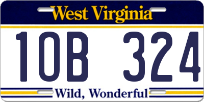 WV license plate 1OB324