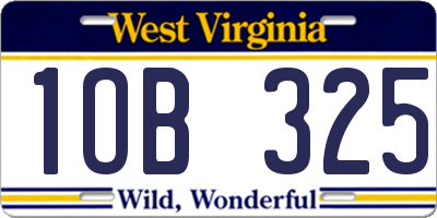 WV license plate 1OB325