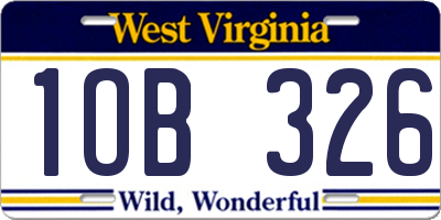WV license plate 1OB326