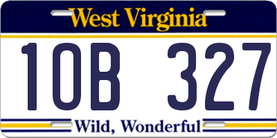WV license plate 1OB327
