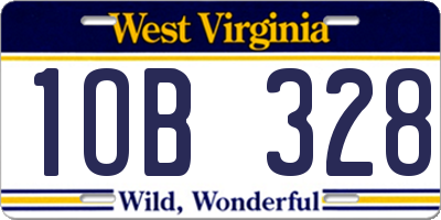 WV license plate 1OB328