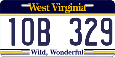 WV license plate 1OB329