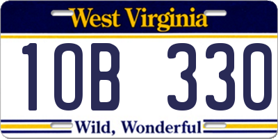 WV license plate 1OB330