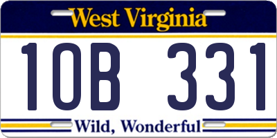 WV license plate 1OB331