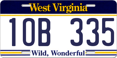 WV license plate 1OB335
