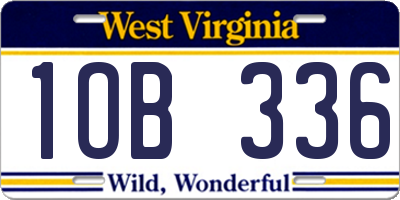 WV license plate 1OB336