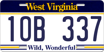 WV license plate 1OB337