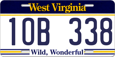 WV license plate 1OB338