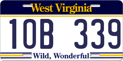 WV license plate 1OB339