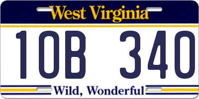 WV license plate 1OB340