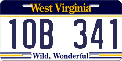 WV license plate 1OB341