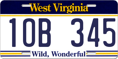 WV license plate 1OB345
