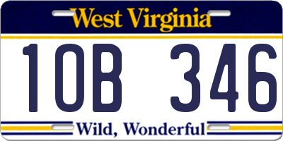 WV license plate 1OB346