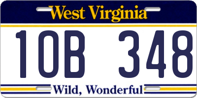 WV license plate 1OB348