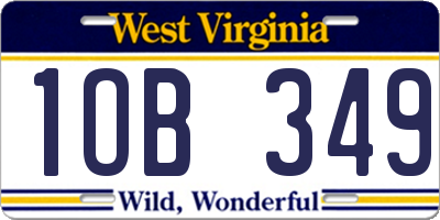 WV license plate 1OB349
