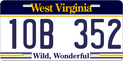 WV license plate 1OB352