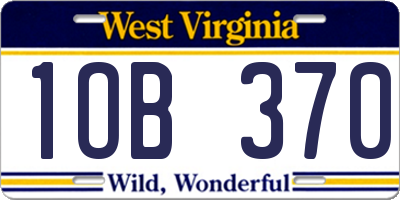WV license plate 1OB370