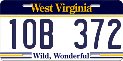 WV license plate 1OB372