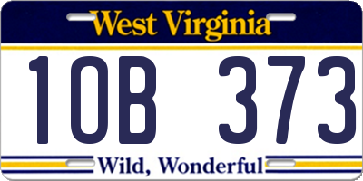 WV license plate 1OB373