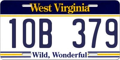 WV license plate 1OB379