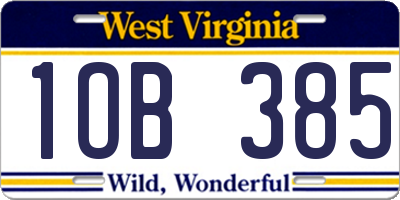 WV license plate 1OB385