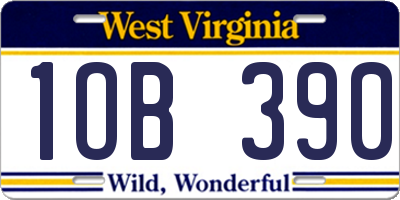 WV license plate 1OB390