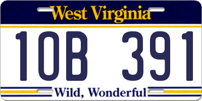 WV license plate 1OB391
