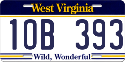WV license plate 1OB393